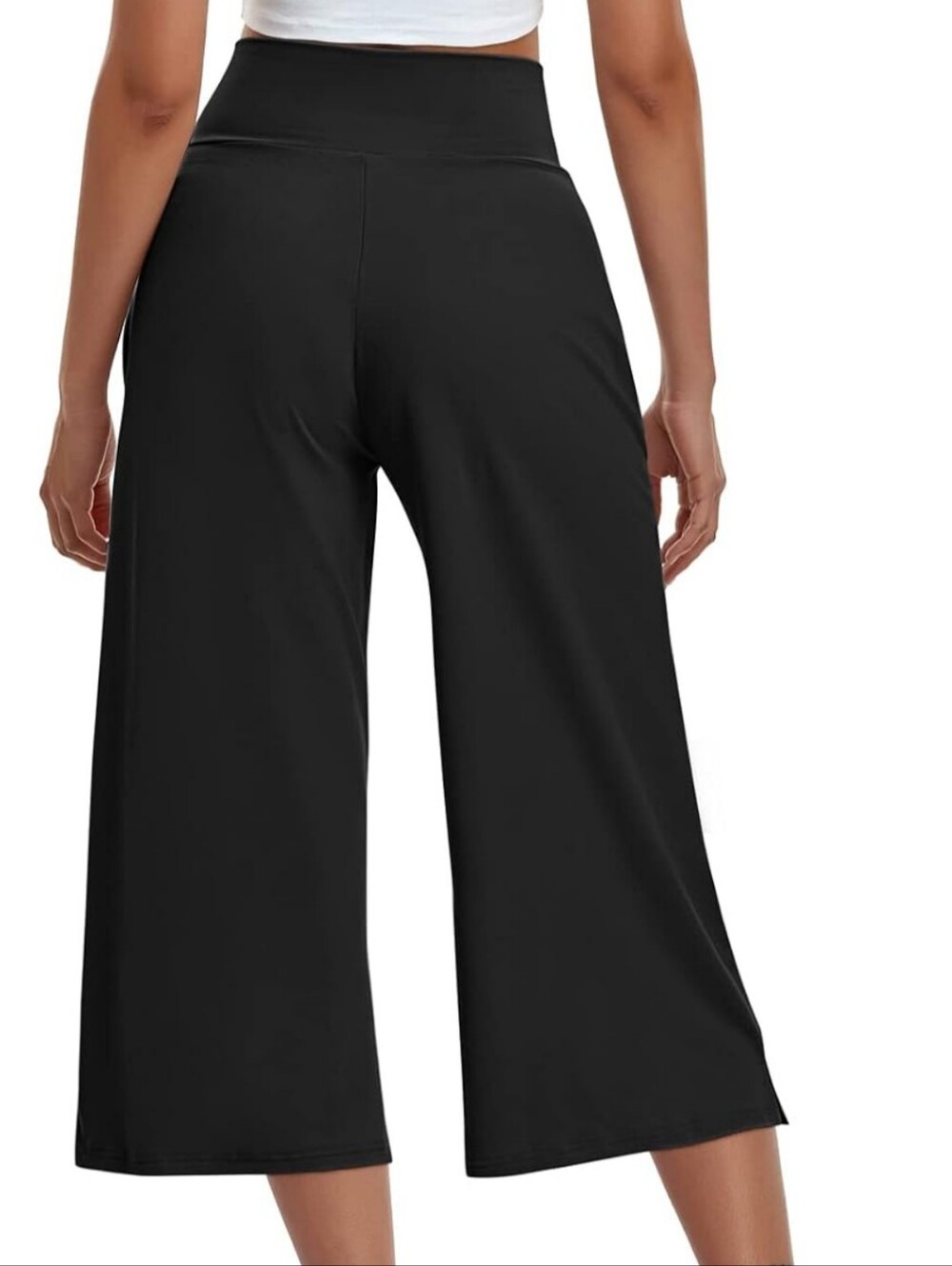 🐈‍⬛🖤🐈‍⬛ Dreamy Comfy Onyx Jet Black Capri Leisure Yoga Pants - M - Picture 3 of 16